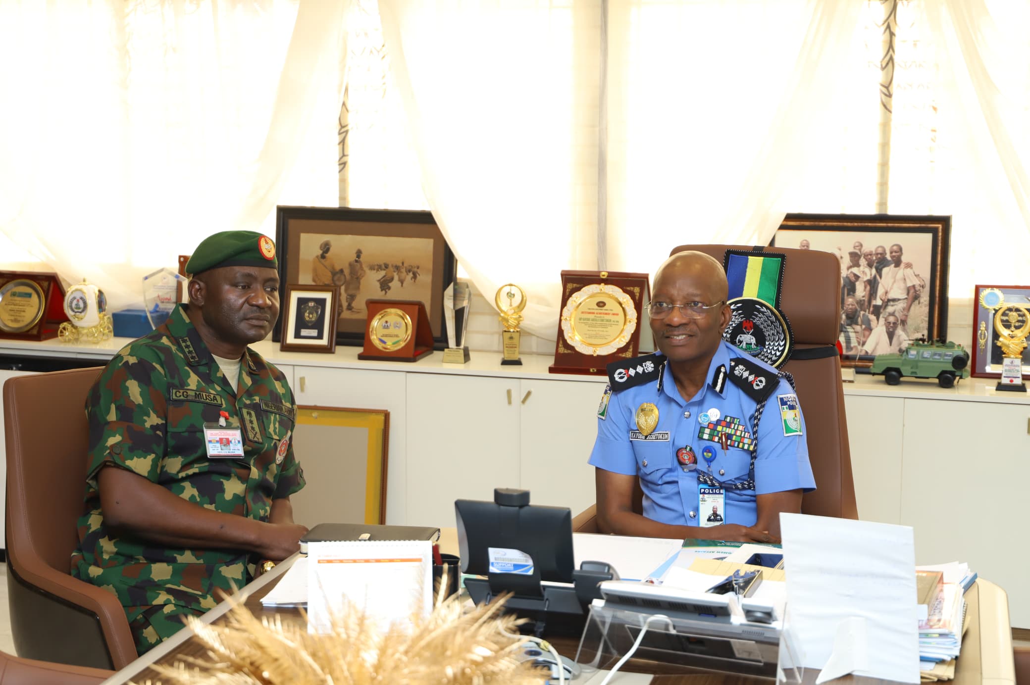 IGP RECEIVES CDS AT LOUIS EDET HOUSE, EXPRESSES COMMITMENT TO IMPROVED SYNERGY • As CDS Harps on Joint Training, Social Engagements to Boost Rapport Amongst Security Operatives