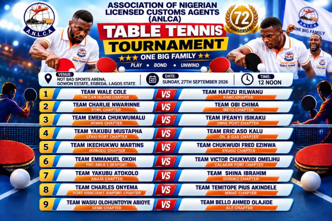 ANLCA @ 72: Members Gear -Up for Table Tennis Tournament, As Organisers Releases Fixtures Time Table