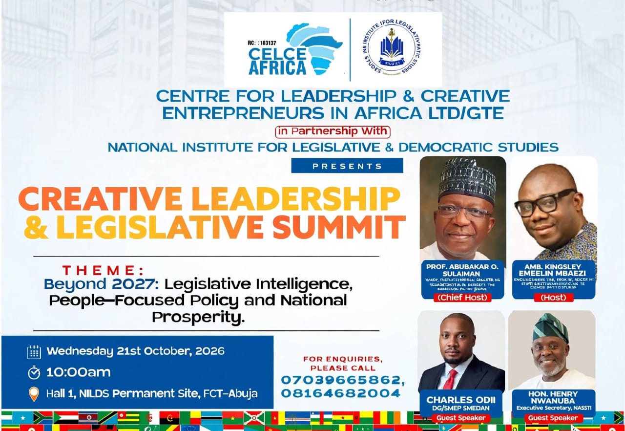CELCE-AFRICA CONVENES CREATIVE LEADERSHIP AND LEGISLATIVE SUMMIT IN ABUJA TO ADVANCE PEOPLE-CENTRED GOVERNANCE
